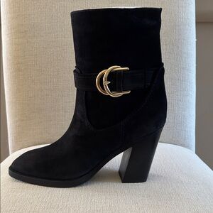 Stuart Weitzman Virgo Black Suede Boots. Size 8 B. New With All Packaging.